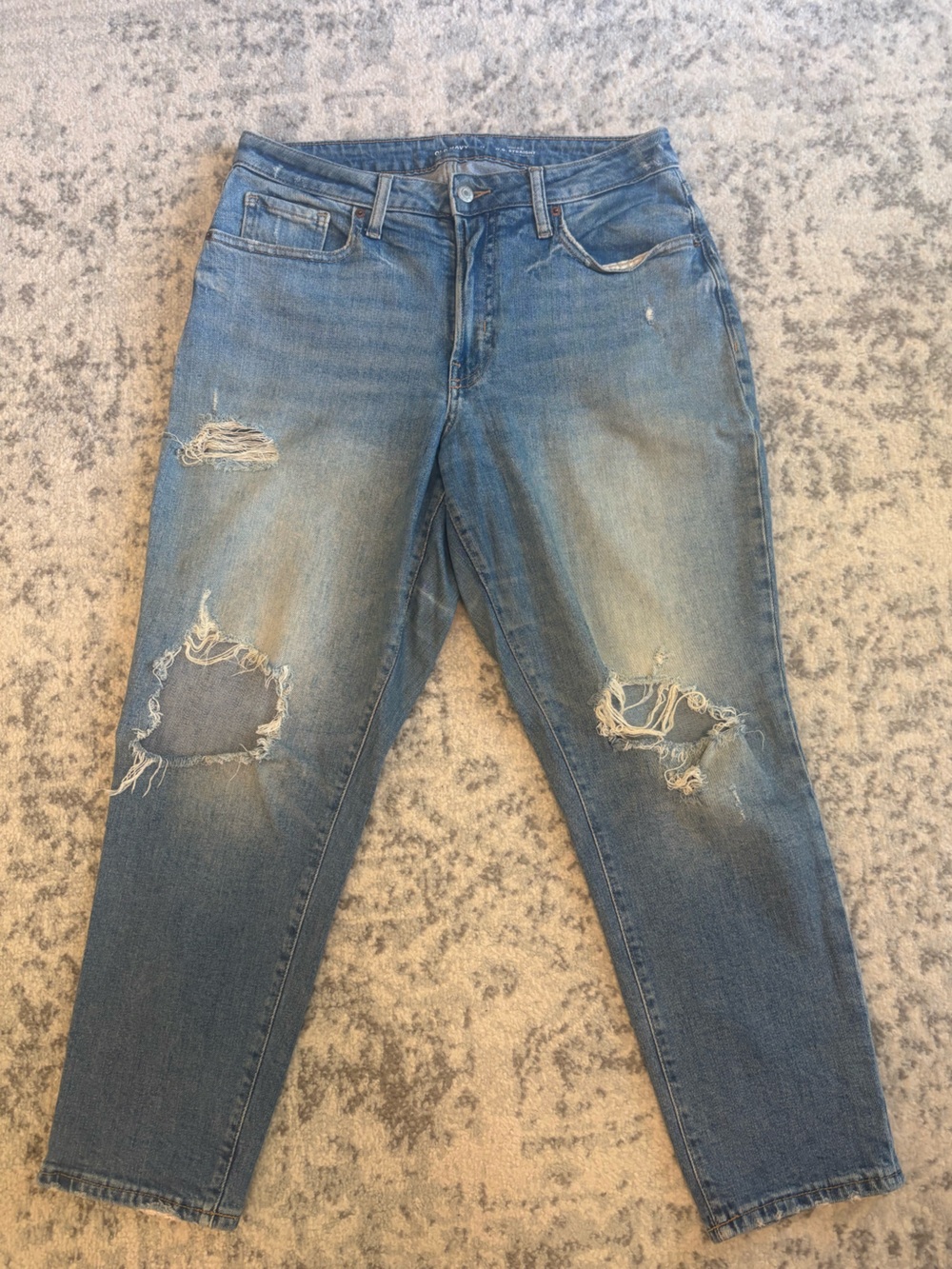 Old Navy O.G. Straight High-Rise Distressed Jeans – Size 12